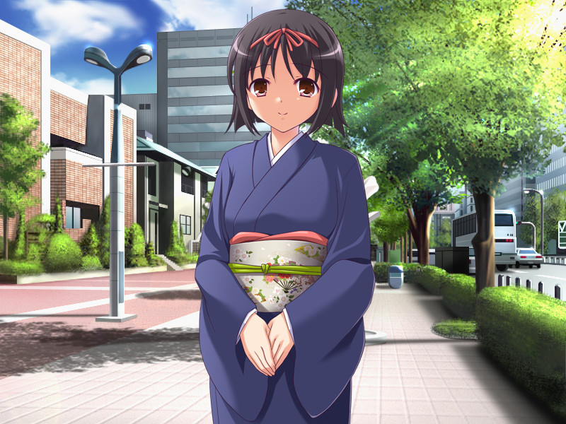 和服姿の和歌宮つむぎ